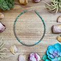 Sterling Silver Pearl & Heishi Turquoise Necklace (19")