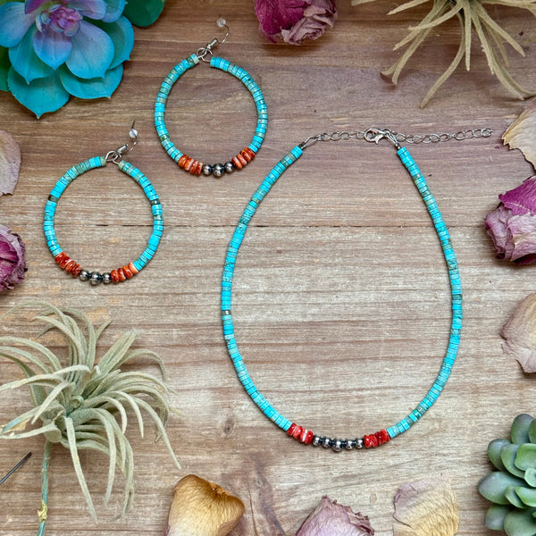 Vibrant Sterling Silver & Spiny Oyster Hoop Earrings