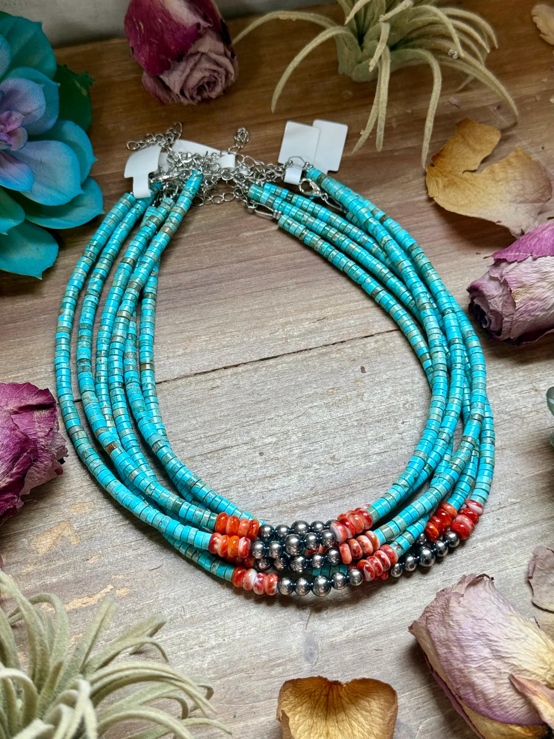 Vibrant Silver & Turquoise Choker