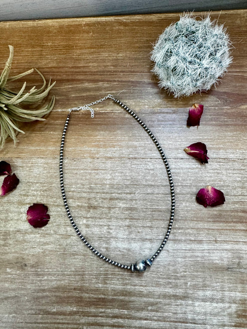 Sterling Silver Pearls Choker (14")