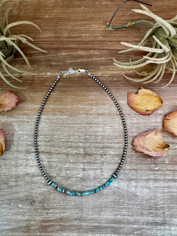 Blue and Green Turquoise Heishi Choker