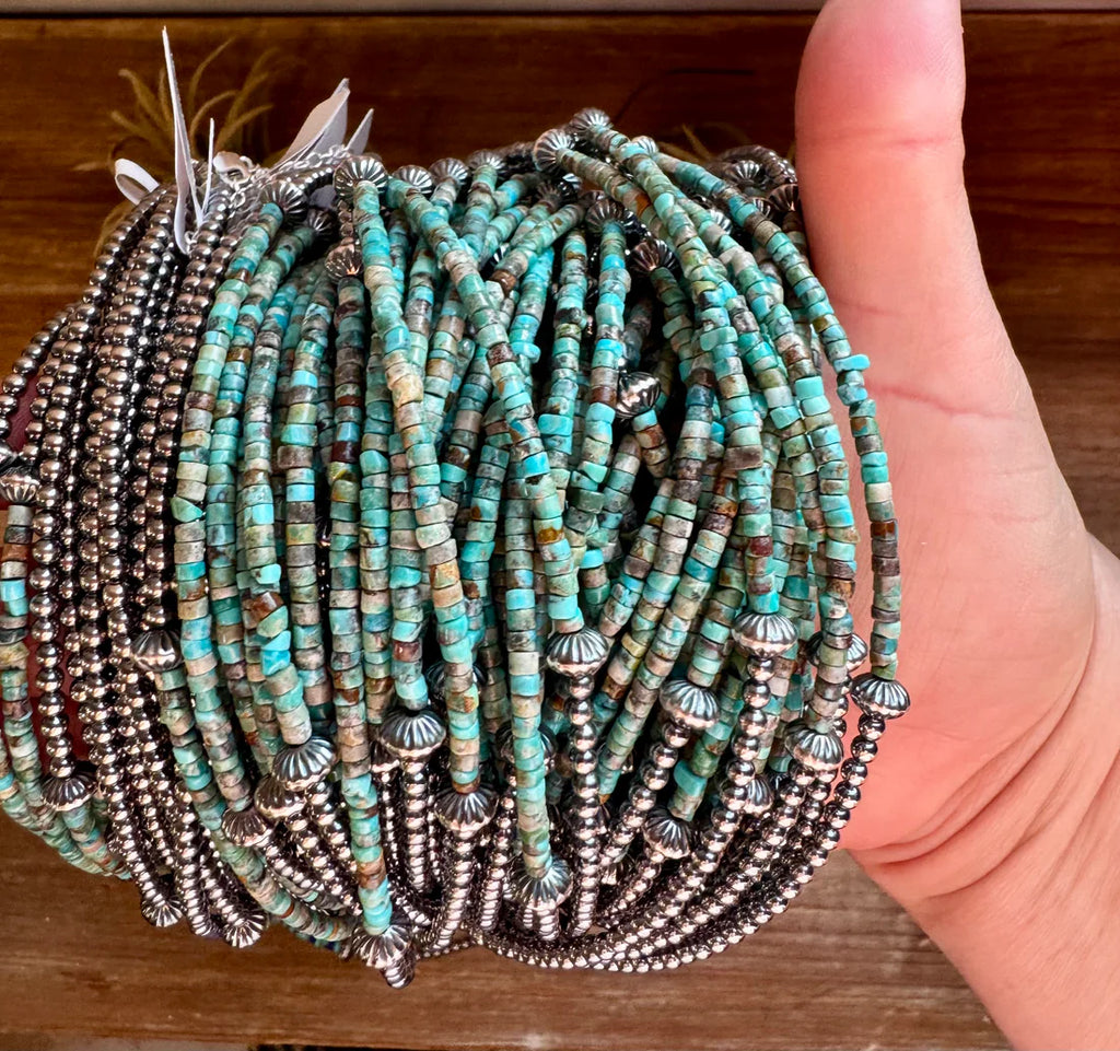 Blue and Green Turquoise Heishi Choker