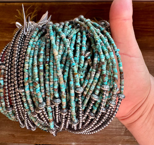 Blue and Green Turquoise Heishi Choker