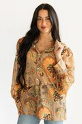 Brown Paisley Blouse