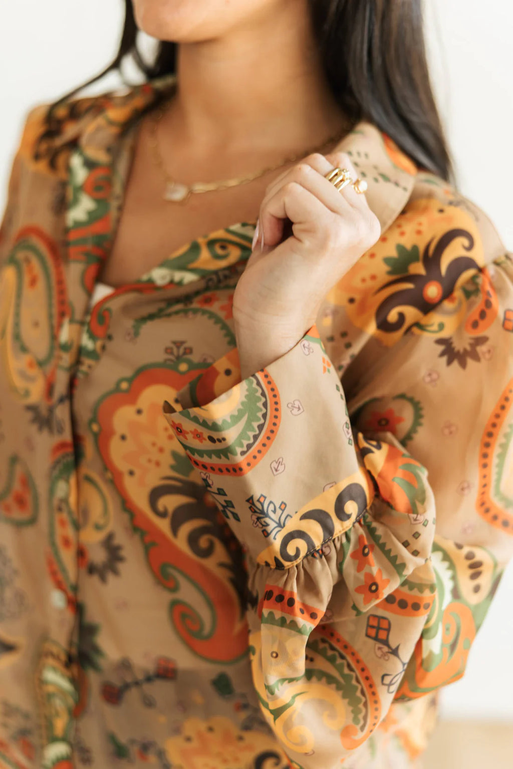 Brown Paisley Blouse