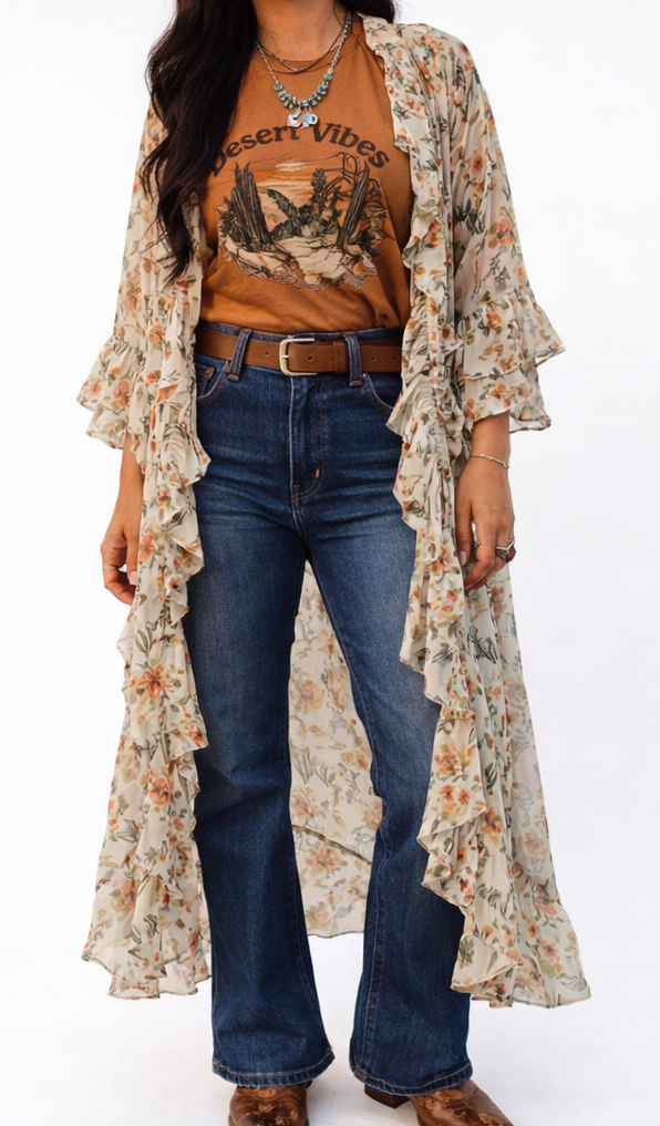 Floral Cowboy Kimono