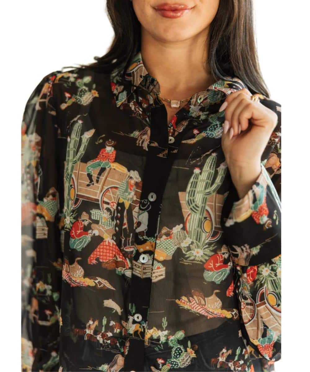 Black Wagon Chiffon Blouse