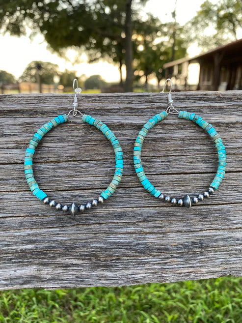 Hoop Earrings with Sterling Silver Pearls