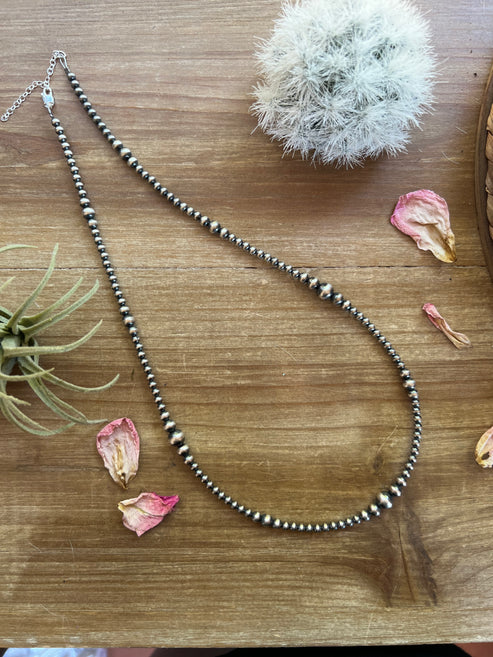 Sterling Silver Pearls Necklace (22")