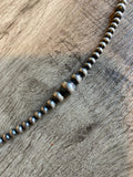 Sterling Silver Pearls Necklace (22")