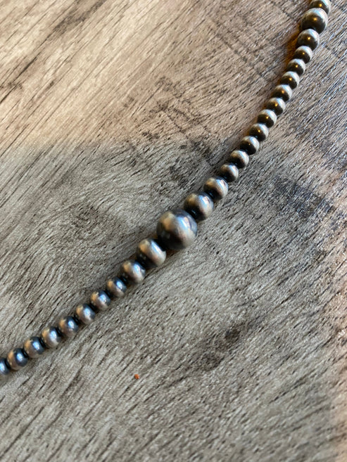 Sterling Silver Pearls Necklace (22")