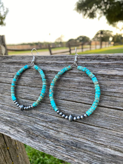 Hoop Earrings with Sterling Silver Pearls