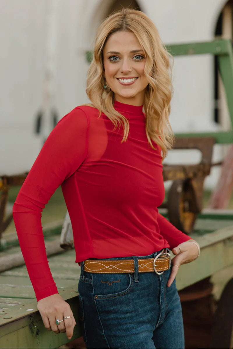 Meshed Out Red Top