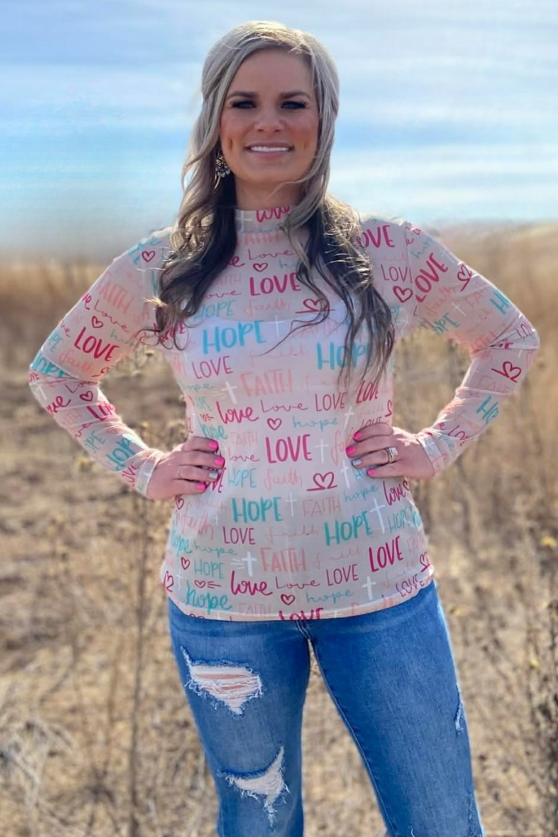 Faith, Hope & Love Mesh Top