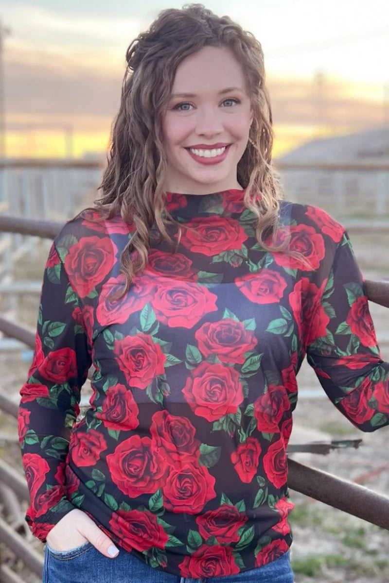 Rose Of My Heart Mesh Top