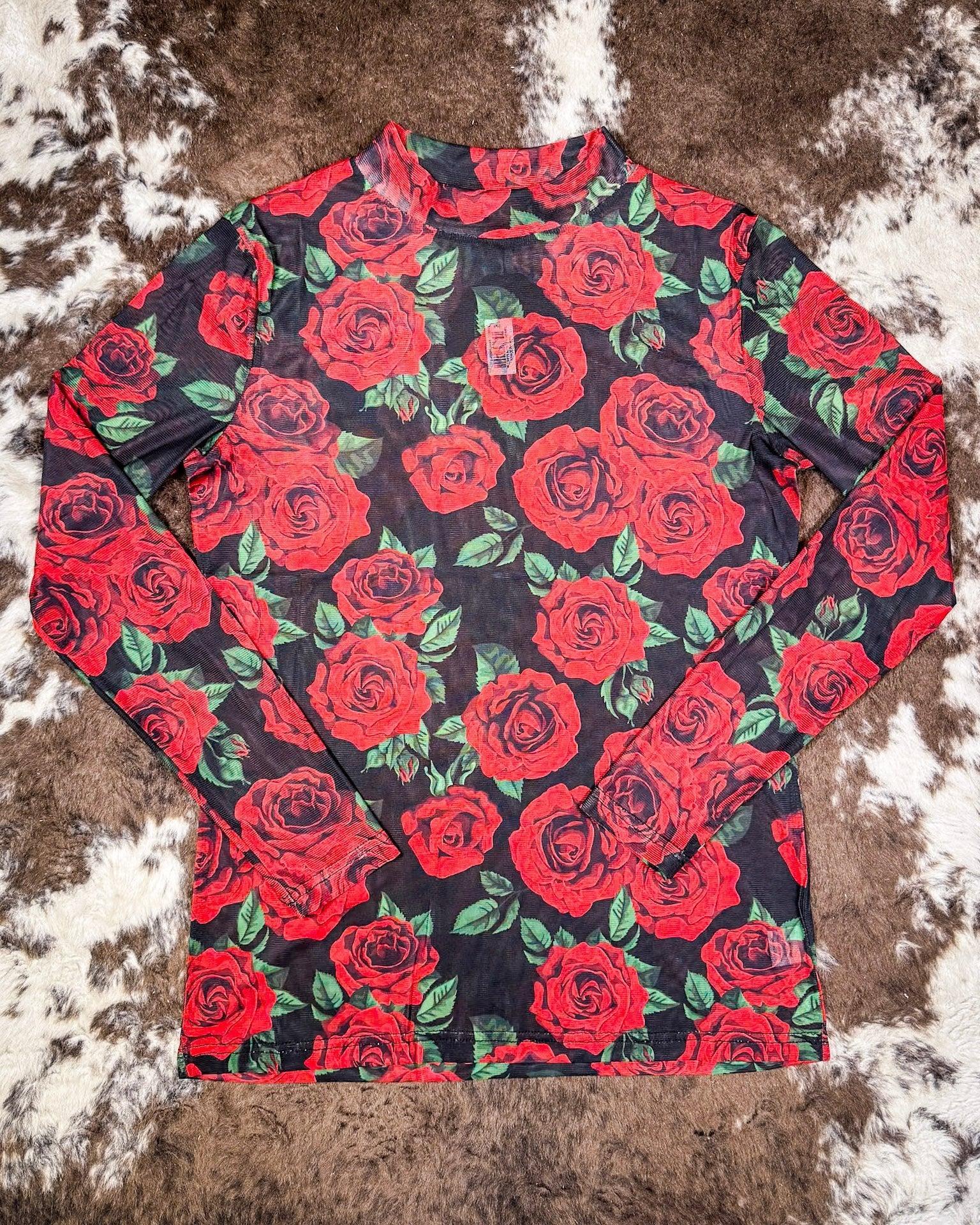 Rose Of My Heart Mesh Top